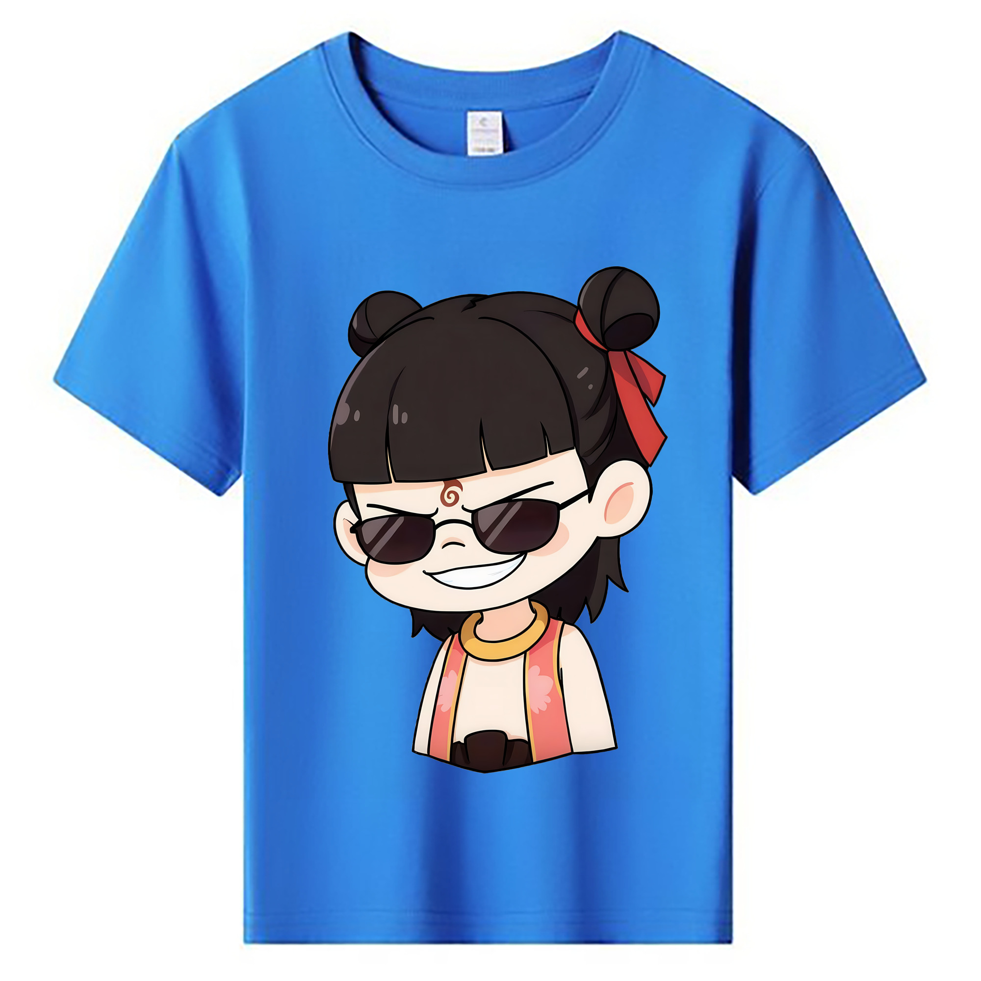 （画像用） Ne Zha 2 ナタ 魔童の大暴れ 綿100％キッズTシャツ（フロントプリント）